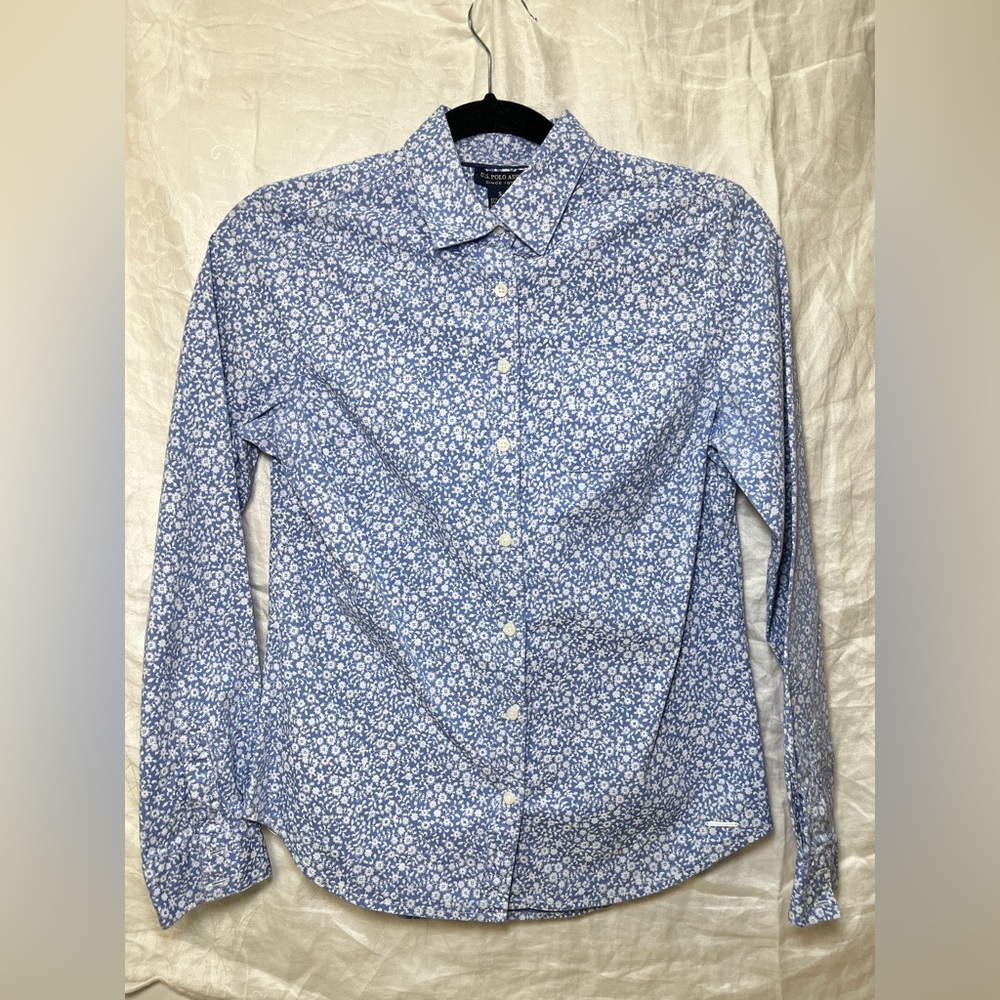 U.S. Polo Assn. Blue and White Floral Men's Shirt